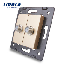 Manufacture Livolo Electric Wall Socket Accessory The Base of 2 Gang Satellite Outlet VL-C7-2ST-13